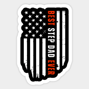 Best Step Dad Ever American Flag Stepfather Father's Day Sticker